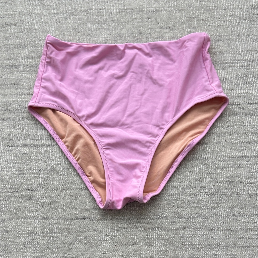 J. Crew High-Waist Bikini Bottoms in Light Pink